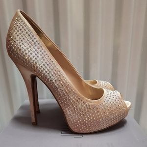 Pale Gold Blinged JLo Heels